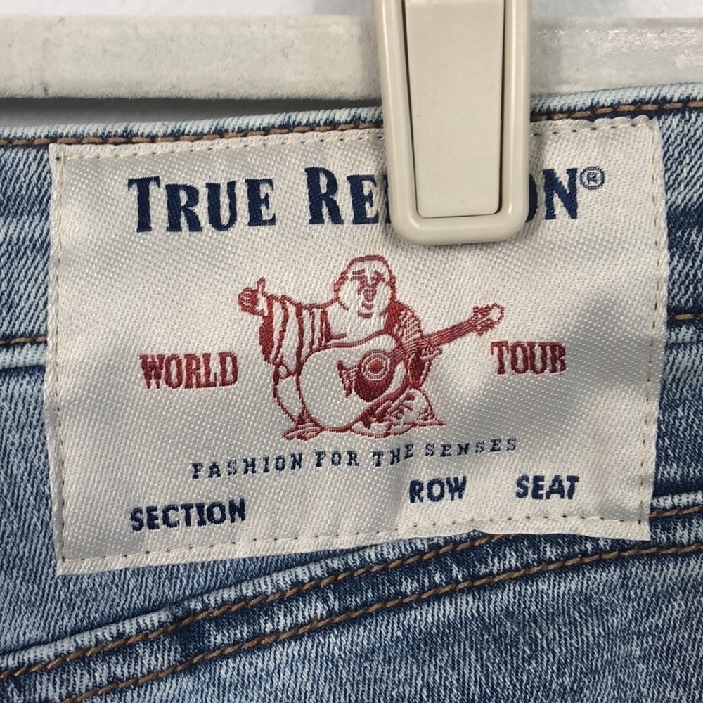 NWT TRUE RELIGION Jenny Curvy Jeans Mid Rise Skinny Vintage Light Wash 26 Fray - Picture 12 of 12